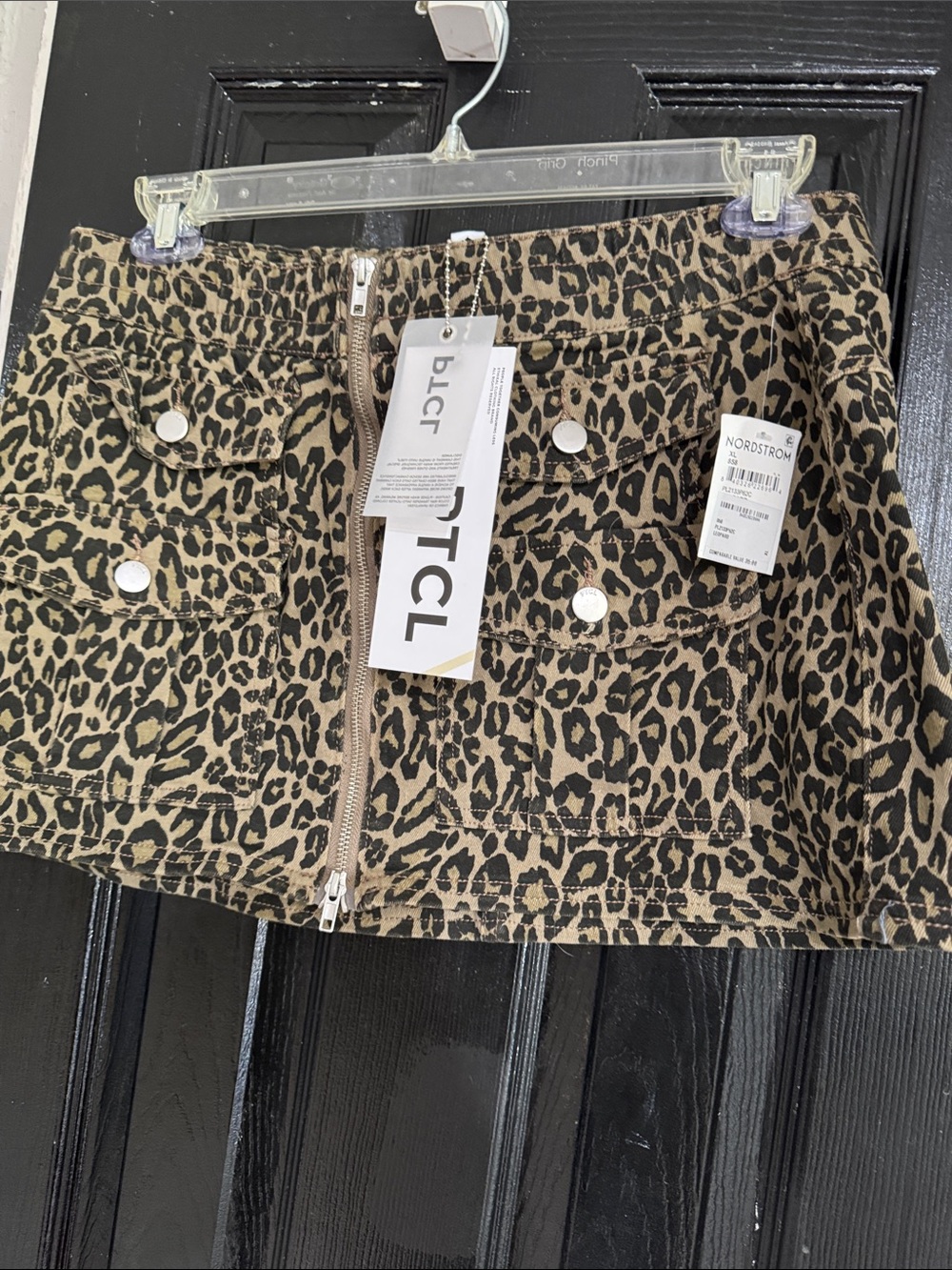 TCL Leopard-Print Mini Skirt - Tan & Black